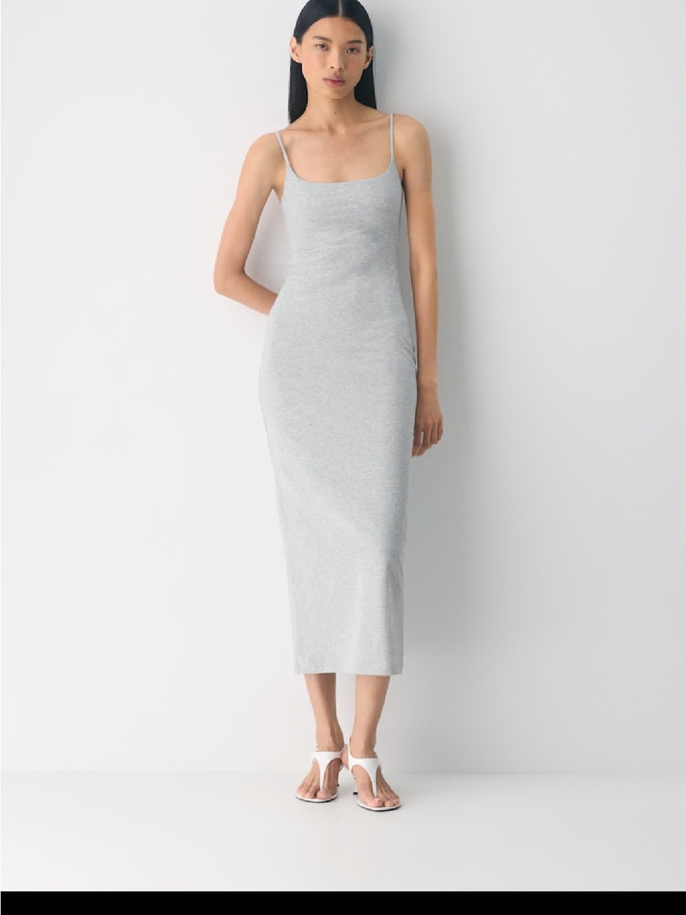 Aritzia Contour Cami Maxi Dress with added Slit - Light Gray